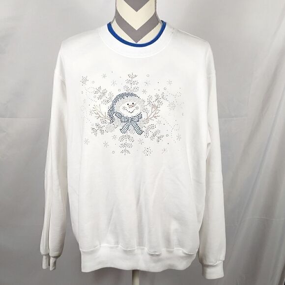 Decorated Originals White Studded Snowman Sweatshirt - Picture 6 of 8